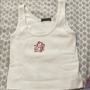 Brandy Melville cropped tank top with a devil embroidery